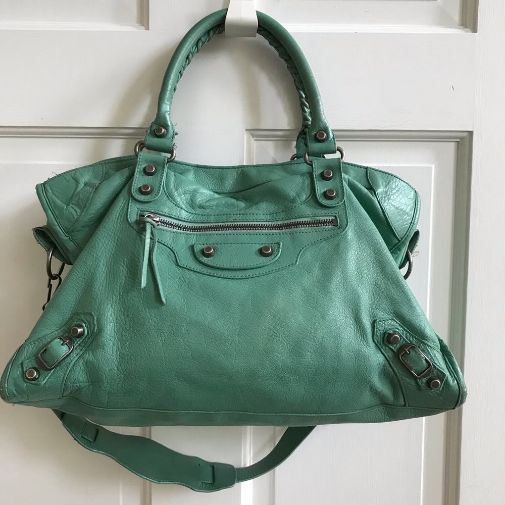Mint Green Balenciaga City Bag No 115748